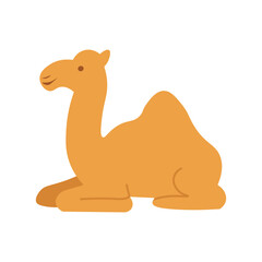 Flat Cartoon Camel Illustration – Cute Desert Animal Vector for Eid al-Adha and Safari Theme