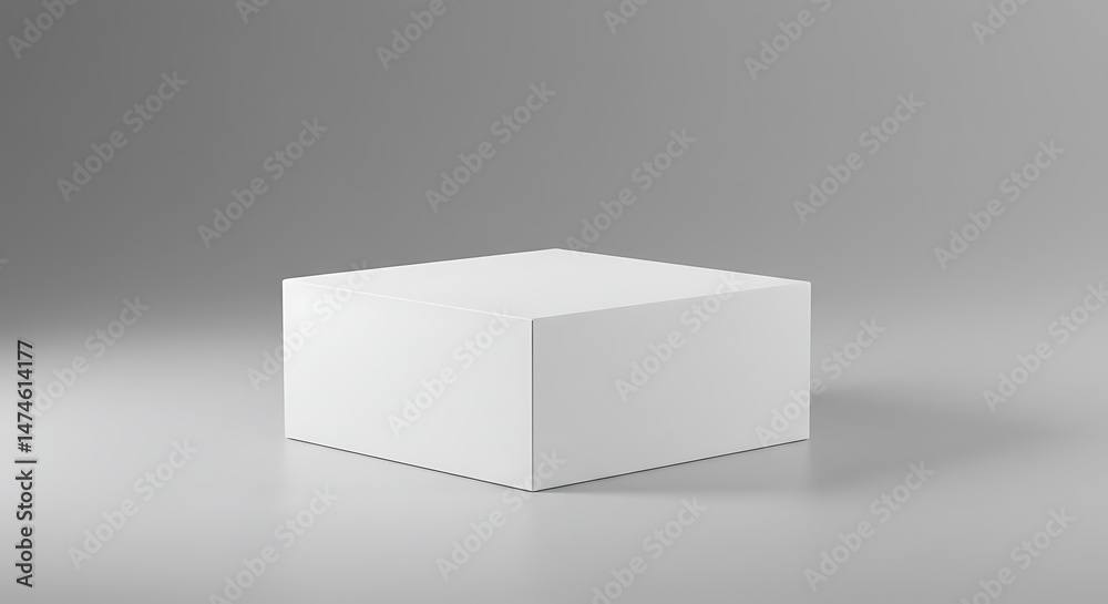 Wall mural clean white square cube on grey gradient background perfect for product display and advertising mock