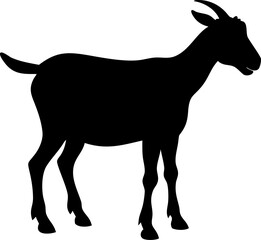goat  farm animal  black and white  silhouette  si (1).eps