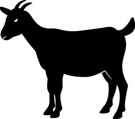 goat  farm animal  black and white  silhouette  si.eps