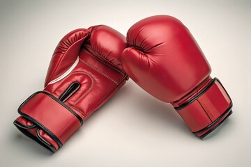 Red boxing gloves sports equipment for fighter 