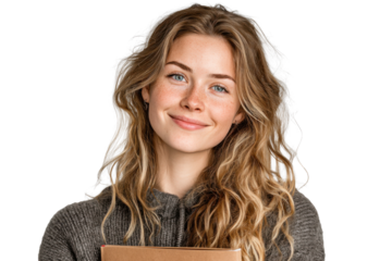 Youthful Student Portrait with Backpack – Transparent Background