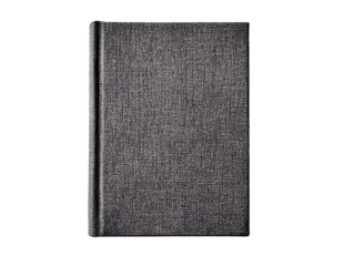 Gray textured notebook, white isolate background.
