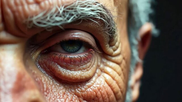 Close-up of an old man's eye