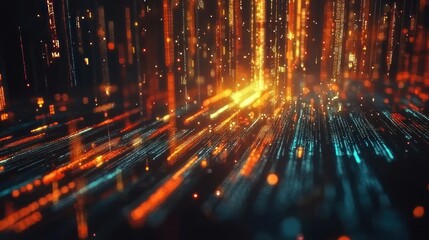 Digital Rain: A Symphony of Light and Data