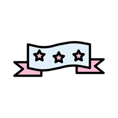 Stars and Stripes Ribbon Vector Icon
