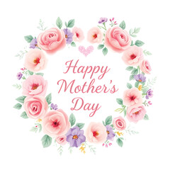 happy mother day card with flowers decoration Adobe Illustrator Artwork