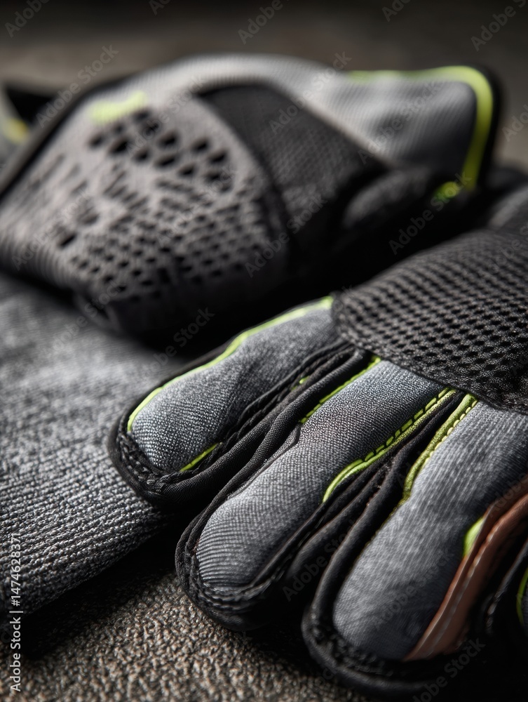 Poster close-up of fitness gloves and compression gear highlighting performance and style for an active lif