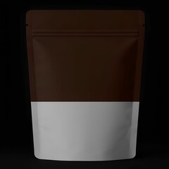 Minimal stand-up coffee pouch mockup on black background