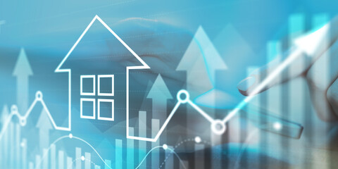Real Estate Growth and Market Trends Illustrated on Digital Analytics Interface.