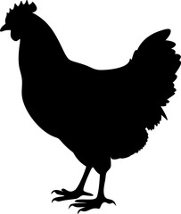 chicken silhouette  black and white  high contrast (1).eps