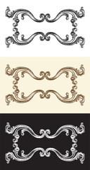 Elegant royal vintage hand drawing design elements illustration