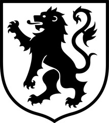 Heraldic Lion Emblem – Medieval Coat of Arms Silhouette