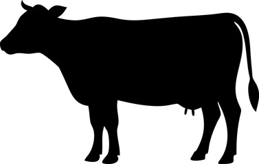 cow  black silhouette  simple  minimalist  vector .eps