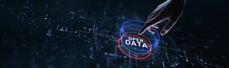 Plakat Open Data Concept: Promoting Transparency and Innovation Through Accessible Information.