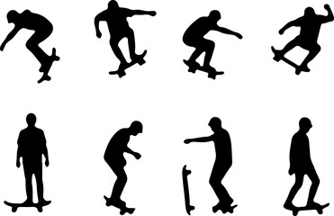Obraz premium Skateboarder Silhouette Icon – Skating Boy in Action