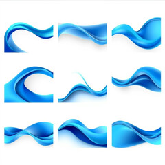 set of waves ocean. Set of abstract backgrounds vector