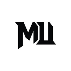 MU monogram logo design letter text name symbol monochrome logotype alphabet character simple logo