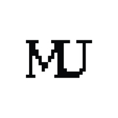 MU monogram logo design letter text name symbol monochrome logotype alphabet character simple logo