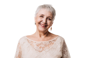 Chic and Classy Senior Woman – Transparent Image