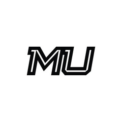 MU monogram logo design letter text name symbol monochrome logotype alphabet character simple logo
