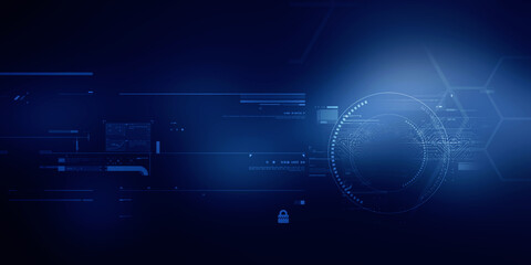 2d illustration Abstract futuristic electronic circuit technology background