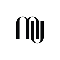 MU monogram logo design letter text name symbol monochrome logotype alphabet character simple logo