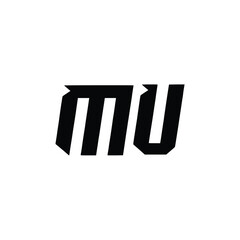 MU monogram logo design letter text name symbol monochrome logotype alphabet character simple logo
