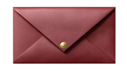 Burgundy Leather Envelope: A classic burgundy leather envelope with a subtle gold button closure, perfect for adding a touch of sophistication to any correspondence or gift-giving occasion.