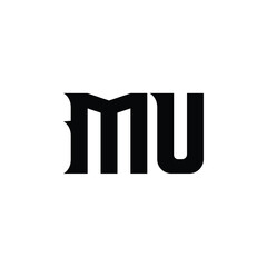MU monogram logo design letter text name symbol monochrome logotype alphabet character simple logo