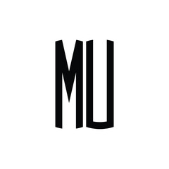 MU monogram logo design letter text name symbol monochrome logotype alphabet character simple logo