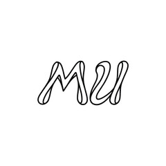 MU monogram logo design letter text name symbol monochrome logotype alphabet character simple logo