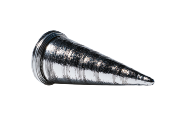 Metallic duct connector, white isolated background