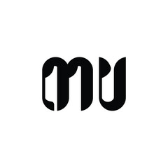 MU monogram logo design letter text name symbol monochrome logotype alphabet character simple logo
