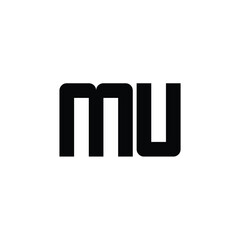 MU monogram logo design letter text name symbol monochrome logotype alphabet character simple logo