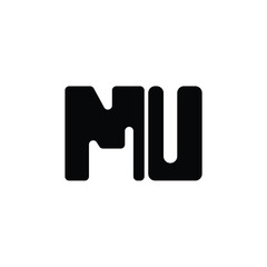 MU monogram logo design letter text name symbol monochrome logotype alphabet character simple logo
