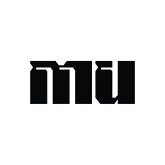 MU monogram logo design letter text name symbol monochrome logotype alphabet character simple logo