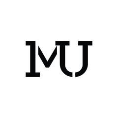MU monogram logo design letter text name symbol monochrome logotype alphabet character simple logo