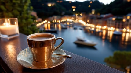 Obraz premium Romantic coffee moment.Based on Generative AI