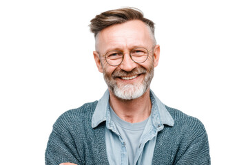 Obraz premium Elderly Man in Smart Casual Attire – Cutout Image