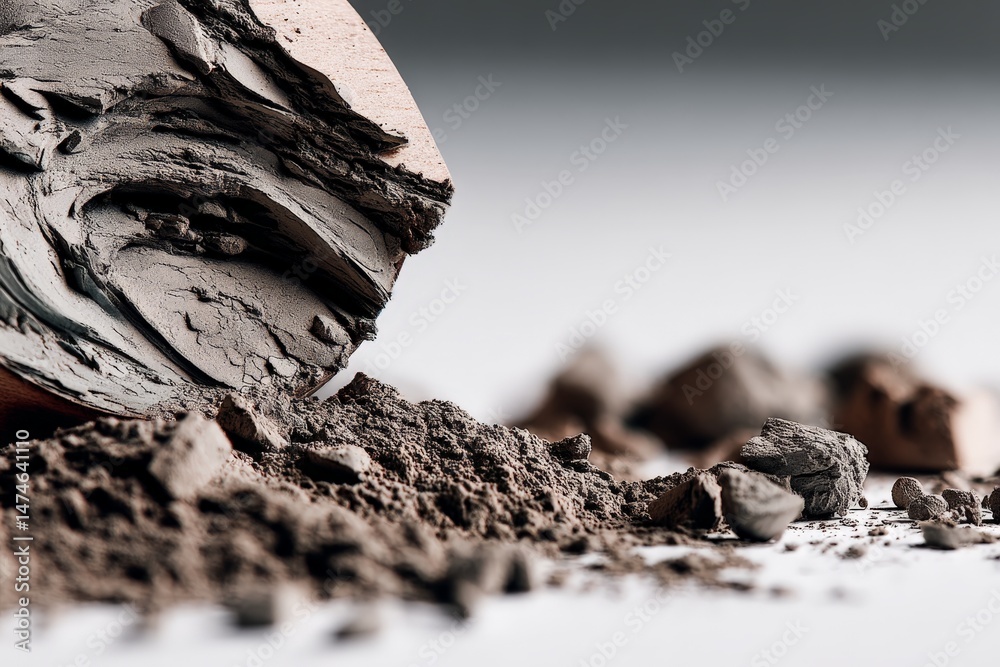 Aufkleber clay sculpture material spills across a surface during an art session in a creative studio
