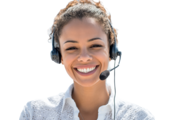 Customer Service Professional with Headset – Cutout Photo