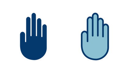 Hand icon vector isolated on white background. Hand gesture. hand stop