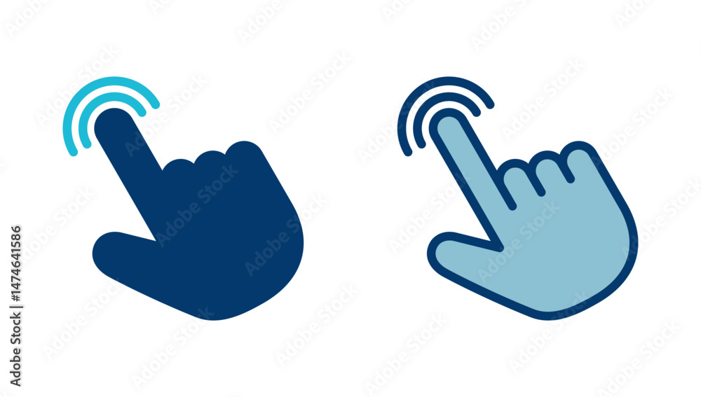Poster hand cursor icon vector isolated on white background. hand click icon. finger pointer vector