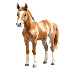 Obraz premium Digitally rendered depiction of a light brownish horse, presented in a charming and expressive style.