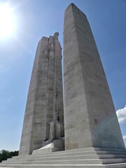 Vimy, May 2025: Visit to Hill 145, Canada's World War 1 memorial site - View of the Canadian memorial to the dead of WW1