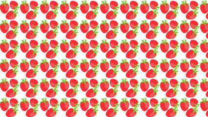 Summer pattern of fresh red strawberries. Vector illustration