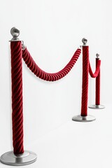 Red Rope Barrier with Silver Posts