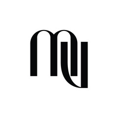 MV monogram logo design letter text name symbol monochrome logotype alphabet character simple logo