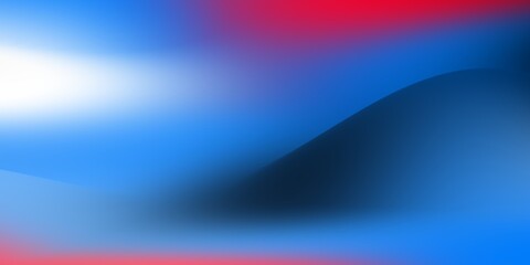 Abstract blue and red gradient backdrop with soft waves and blurred effects